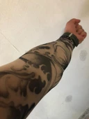 Giyilebilir Çorap Dövme Alev Dövmesi Çift Kol - 2