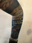 Çift Kol Giyilebilir Dövme Kuru Kafa Desenler Tattoo Sleeve thumbnail 1