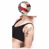 Sol Anahtarı Ve Notalar Tattoo Geçici Dövme Şablonları Kına Kalıpları thumbnail 2