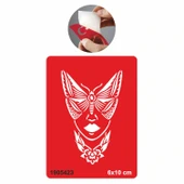 Kelebek Yüzlü Kadın Tattoo Geçici Dövme Şablonları Kına Kalıpları thumbnail 1