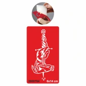 Elimde Hançer Bıçak Dövme Geçici Şablonu Kına Deseni Tattoo Geçici Dövme Şablonları Kına Kalıpları thumbnail 1