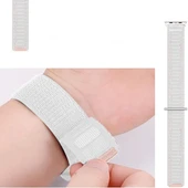 Apple Watch Uyumlu 44 45 46mm Utra 49mm Fabric Spor Yumuşak Kumaş Kordon Seri 2 3 4 5 6 Se 7 8 9 10  Beyaz thumbnail 5