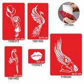 Melekler Korusun 5 li Set Geçici Dövme Kına Şablonu thumbnail 1