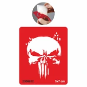 Cesur Kurukafa Tattoo Geçici Dövme Şablonları Kına Kalıpları thumbnail 1