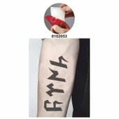 Büyük Göktürkçe Türk Yazısı  Tattoo Geçici Dövme Şablonları Kına Kalıpları - 2