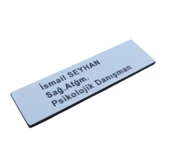 Yaka İsimliği - Arkası Mıknatıslı - Sağlık Personeli İsimliği - Beyaz Zemin Siyah Yazı - 2