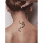 Şarkı Mikrofon Nota  Tattoo Geçici Dövme Şablonları Kına Kalıpları thumbnail 2