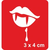 Vampir Dudak  Tattoo Geçici Dövme Şablonları Kına Kalıpları thumbnail 1