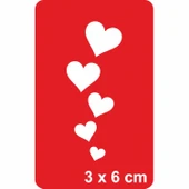 Sıralı Kalpler Tattoo Geçici Dövme Şablonları Kına Kalıpları thumbnail 1