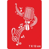 Şarkı Mikrofon Nota  Tattoo Geçici Dövme Şablonları Kına Kalıpları thumbnail 1