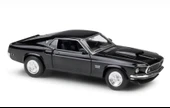 Oyuncak Metal Model Araba 1/36 Çek Bırak Siyah 1969 Ford Mustang thumbnail 2