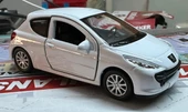 Oyuncak Metal Model Araba 1/36 Çek Bırak Peugeot 207 Beyaz thumbnail 1