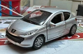 Oyuncak Metal Model Araba 1/36 Çek Bırak Peugeot 207 Gri thumbnail 1