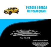 Volkswagen T-Cross 6 Parça Üst Krom Cam Çıtası thumbnail 2
