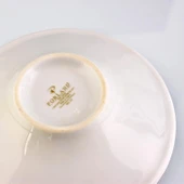 Porland 6 Kişilik Porselen Kahveci Çay Tabağı - Kırmızı Gold thumbnail 3