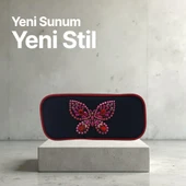 Kuromi Siyah Versatil Kalem, Silgi ve Kelebek Kabartmalı Kalem Çantası Seti  (Üçlü Set) thumbnail 4