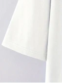 Baskılı Oversize Bisiklet Yaka T-shirt - Beyaz - 4
