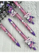 Kuromi Pembe Versatil Kalem, Silgi ve Kelebek Kabartmalı Kalem Çantası Seti  (Üçlü Set) - 3