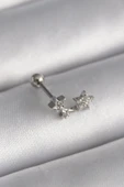 316L Çelik Gümüş Renk Zirkon Taşlı Yıldız Tragus Piercing thumbnail 1