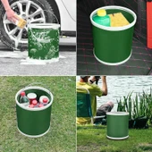 Protackle Katlanabilir Araç Yıkama Kovası 9 lt Haki - 5