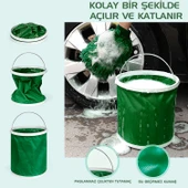 Protackle Katlanabilir Araç Yıkama Kovası 9 lt Haki - 1