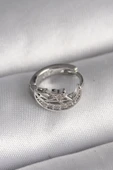 316L Çelik Gümüş Renk Zirkon Taşlı Ay Yıldız Model Tragus Piercing - 1