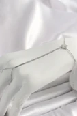 Pirinç Gümüş Renk Su Yolu Zirkon Taşlı Yıldız Model Kadın Şahmeran - 1