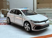 Oyuncak Metal Model Araba 1/36 Çek Bırak VW Golf 8 GTI Beyaz - 1