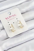 Xuping Zirkon Taşlı I Model Gold Renk Kadın Küpe - 1