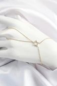 Pirinç Gold Renk Zirkon Taşlı Yıldız Model Şahmeran - 1