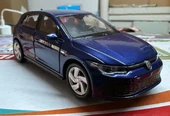 Oyuncak Metal Model Araba 1/36 Çek Bırak VW Golf 8 GTI Lacivert - 1