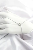 Pirinç Gümüş Renk Zirkon Taşlı Yıldız Model Şahmeran - 1