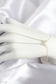 Pirinç Zirkon Taşlı Kelebek Model Gold Renk Şahmeran - 1