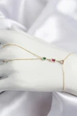 Pirinç Renkli Zirkon Taşlı Model Gold Renk Şahmeran - 1