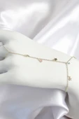 Pirinç Renkli Zirkon Taşlı Sallantılı Yıldızlı Model Gold Renk Kadın Şahmeran - 1