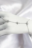 Pirinç Zirkon Taşlı Kutup Yıldızı Model Gümüş Renk Kadın Şahmeran - 1