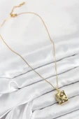 316L Çelik Zirkon Taşlı Açılabilr Kapaklı Kitap Model Gold Renk Kadın Kolye - 3