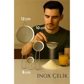 Inox Süzgeç Seti - 3 Boy Çok Amaçlı Süzgeç 304 Çelik Profesyoneller İçin - 2