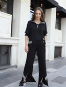 Kadın Polo Yaka Paça Yırtmaçlı Ribanalı İkili Takım thumbnail 1