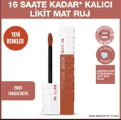 Maybelline New York Super Stay Matte Ink Likit Mat Ruj - 500 Insider - 3