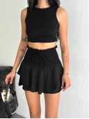 Ayrobin Şortlu Etek - Siyah - 2