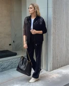 Kadın Iki Iplik Kumaş Pul Ve Fermuar Detaylı Ikili Takım thumbnail 2