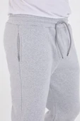 Unisex Kışlık Üç İplik Lastikli Eşofman Pantolon - Gri - 6