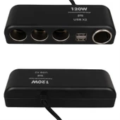 Olesson 1525 12-24V Çift USB'LI 120W 80cm Kablolu 4 LÜ Araç Oto Tır Çakmak Çoklayıcı Çakmaklık Çoğaltıcı - 3