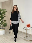 Kadın Gömlek Detay çizgili Yandan Bağlamalı Ikili Takım thumbnail 8