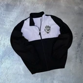 Unisex Uzun Kollu Paraşüt Kumaş Rüzgarlik - Siyah - 1