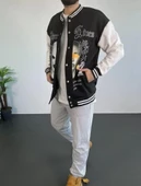 Erkek Oversize Kolej Ceket - Siyah - 1