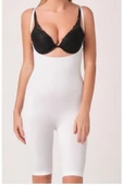 Beyaz Kadın Paçalı Boy Dikişsiz Korse - 751 thumbnail 3