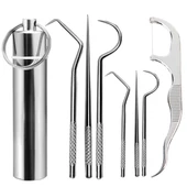 Paslanmaz Çelik Ağız Diş Tartar Sökücü Temizlik Bakım Seti 8 Parça thumbnail 1