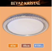 Sıva Üstü Led Panel 45W 49 cm çapında Model Beyaz Kristal Led Avize - 1
